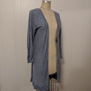 Long cozy chambray cardigan